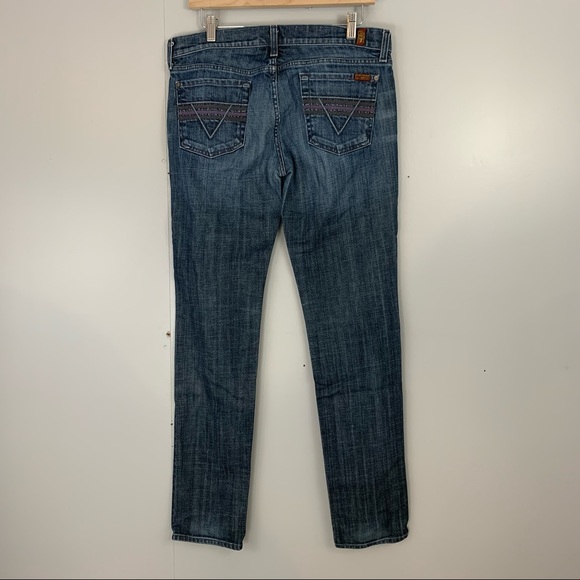 7 For All Mankind Roxanne Jeans Blue 30 Skinny Stretch - Picture 5 of 9